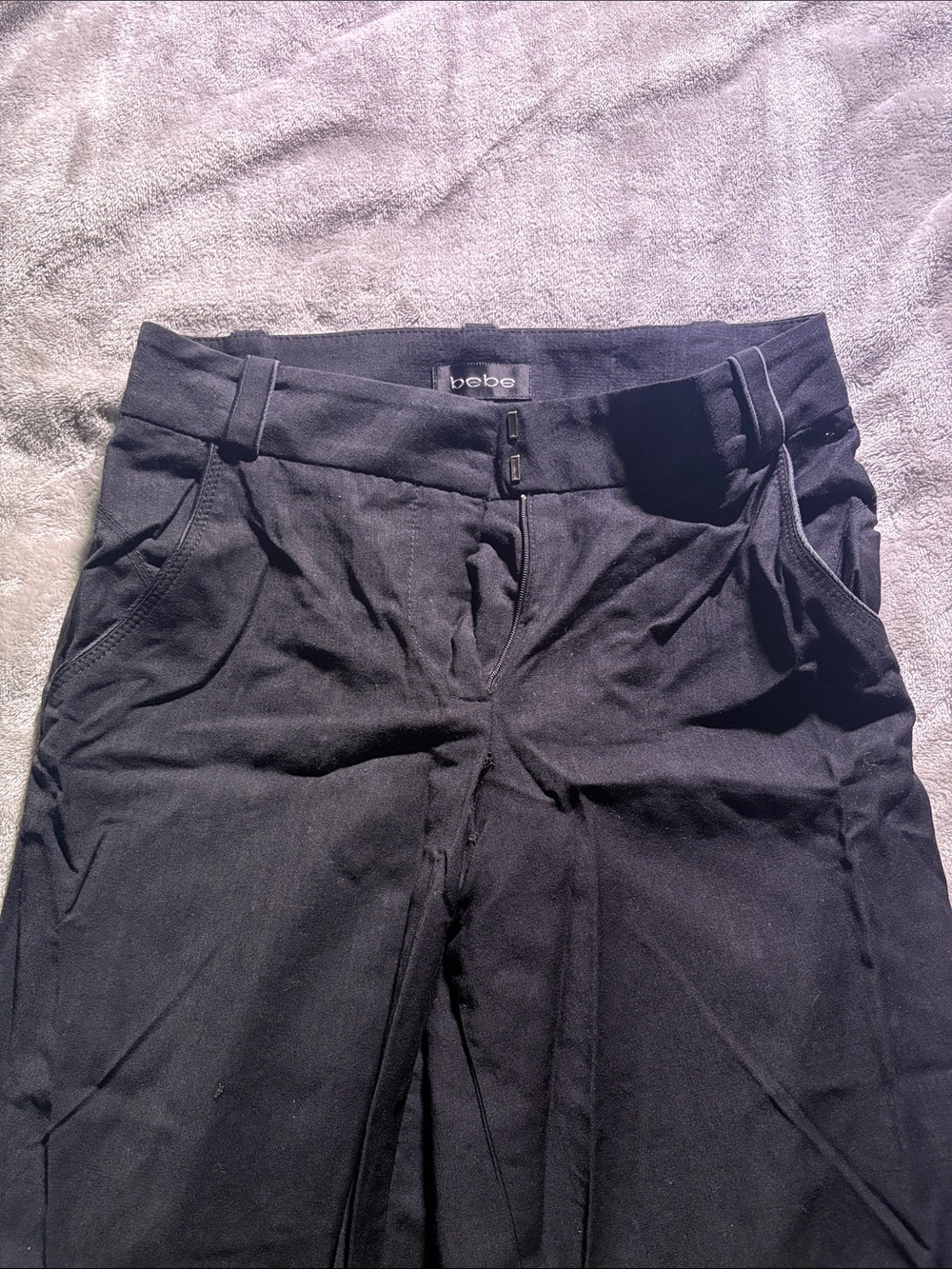 bebe Black Straight-Leg Women's Pants